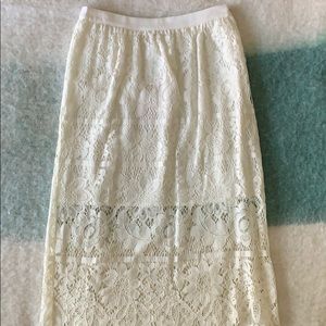 WAYF ivory lace skirt (S) NWT